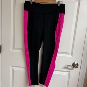 Rise by LuLaRoe Black Leggings with Pink Accents size 1X